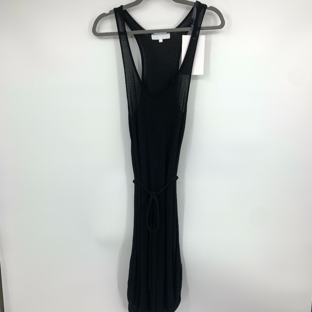 Fenn Wright Manson dress small jersey knit fitted racerback curved hem slit NEW